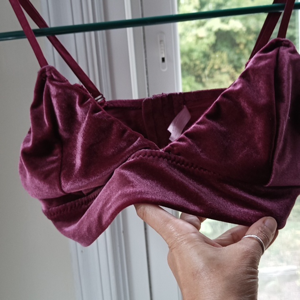 Rue21 Velvet Bralette in Deep Burgundy